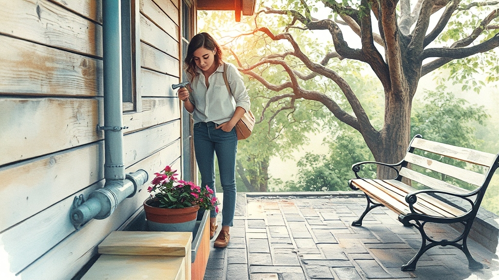 누수 진단, 어떻게 할까요? (watercolor 스타일)