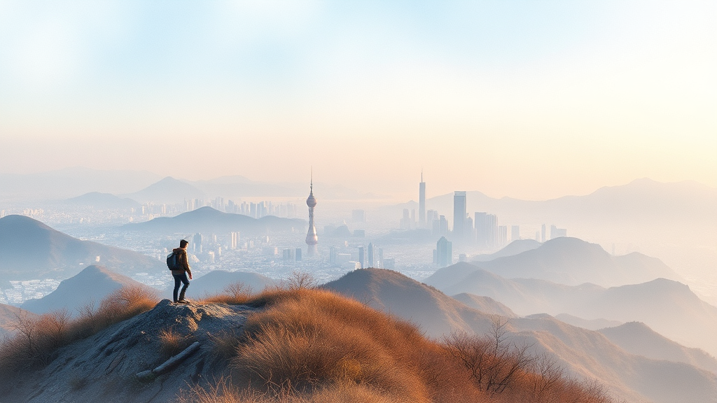 구룡산: 숨겨진 매력을 발견하는 등산 경험 (watercolor 스타일)