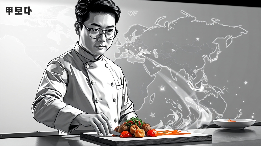 흑백요리사 시즌2, 해외 시장 진출과 TBK 소스의 역할 (illustration 스타일)