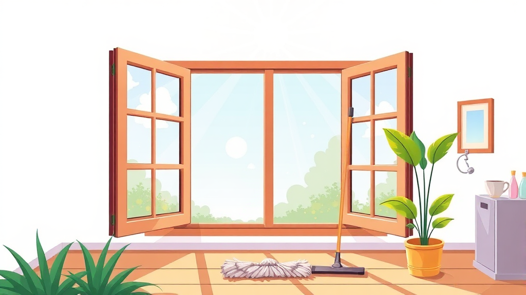 효과적인 실내 환기 방법 (cartoon 스타일)