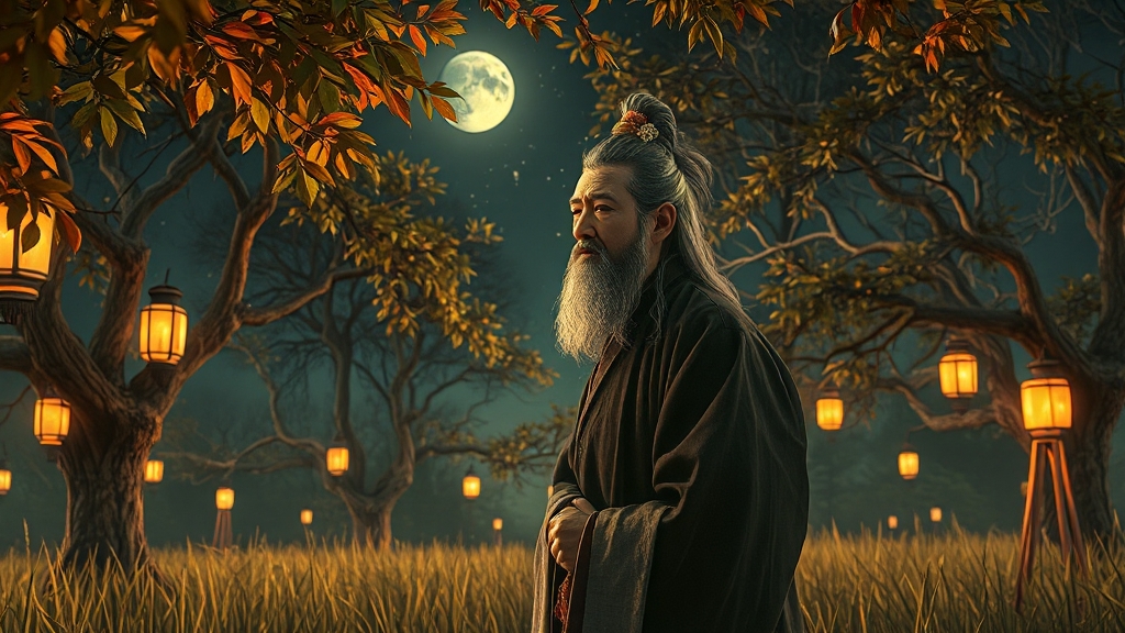 시인의 내면과 시대 배경 (realistic 스타일)