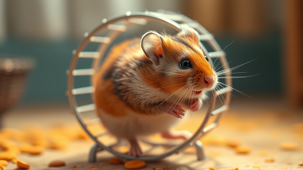 햄스터 수명과 관리 (realistic 스타일)