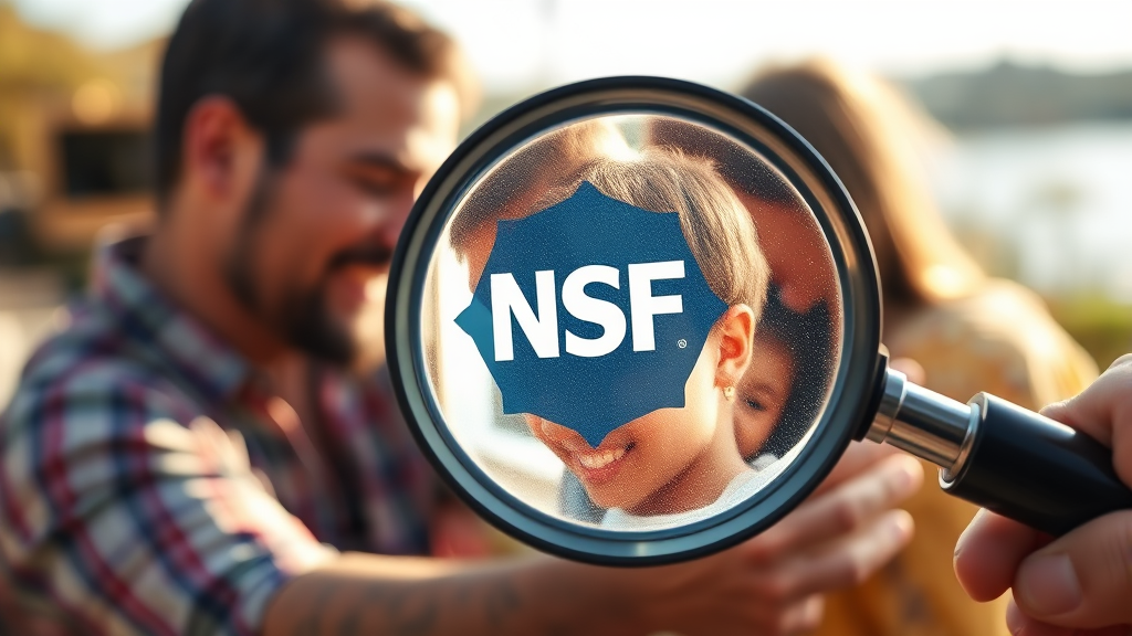 NSF 인증 마크 확인법 (realistic 스타일)