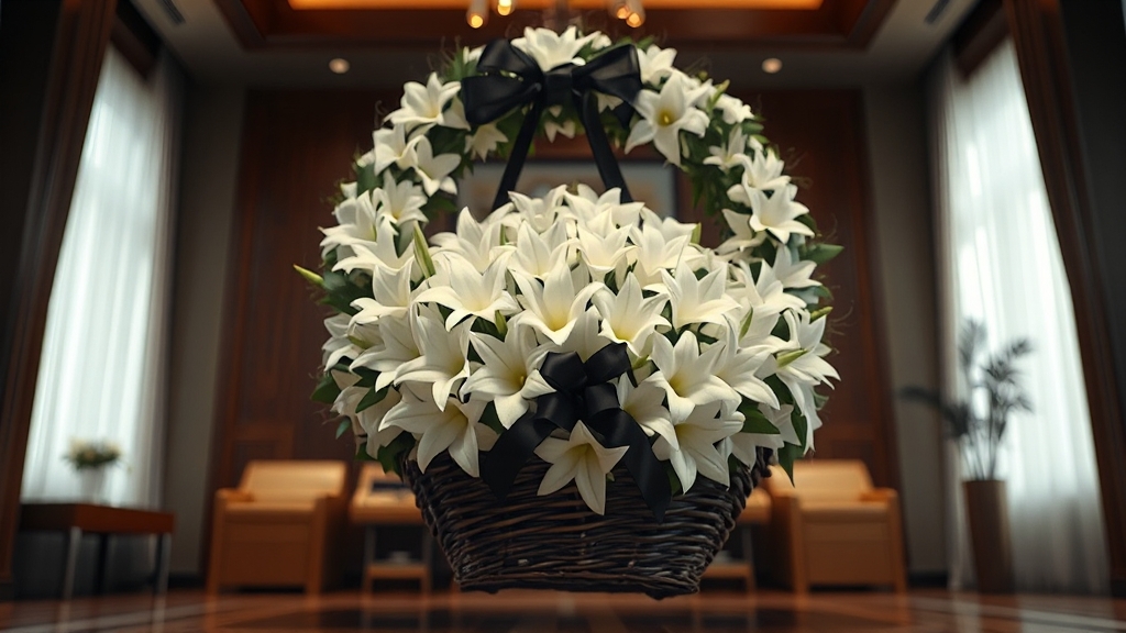 가톨릭대병원 장례식장 화환 배달 (realistic 스타일)