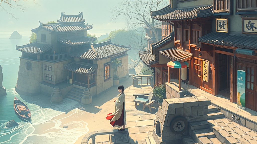 천국 같은 대표 촬영지 (illustration 스타일)