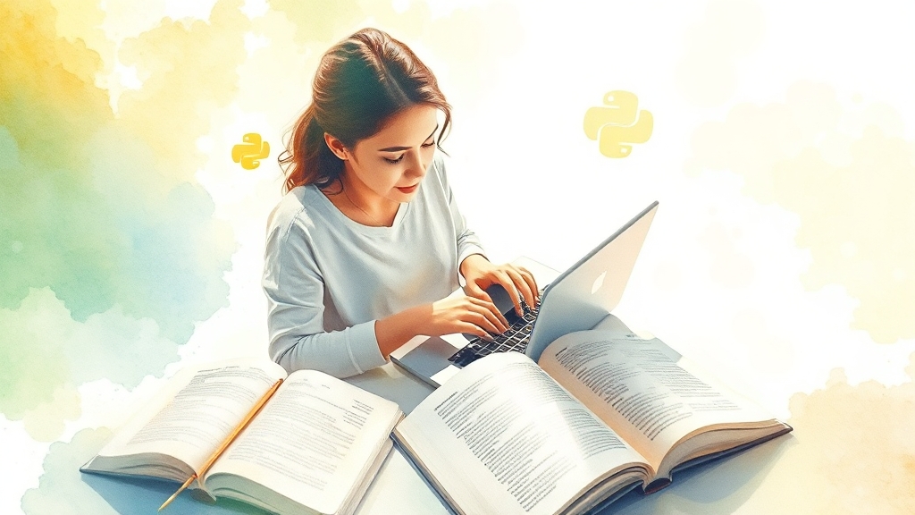 파이썬 학습 자료 및 플랫폼 (watercolor 스타일)