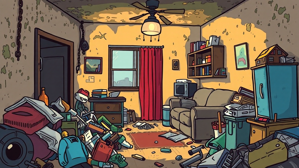 쓰레기 집, 왜 심각할까요? (cartoon 스타일)