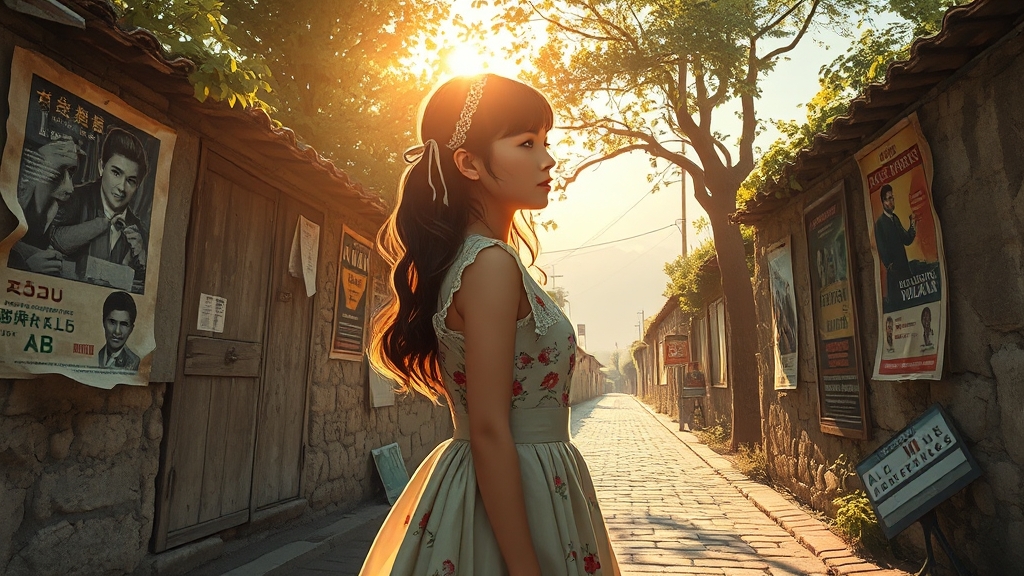 월곡영화골 벽화마을: 영화 속 주인공처럼 (realistic 스타일)