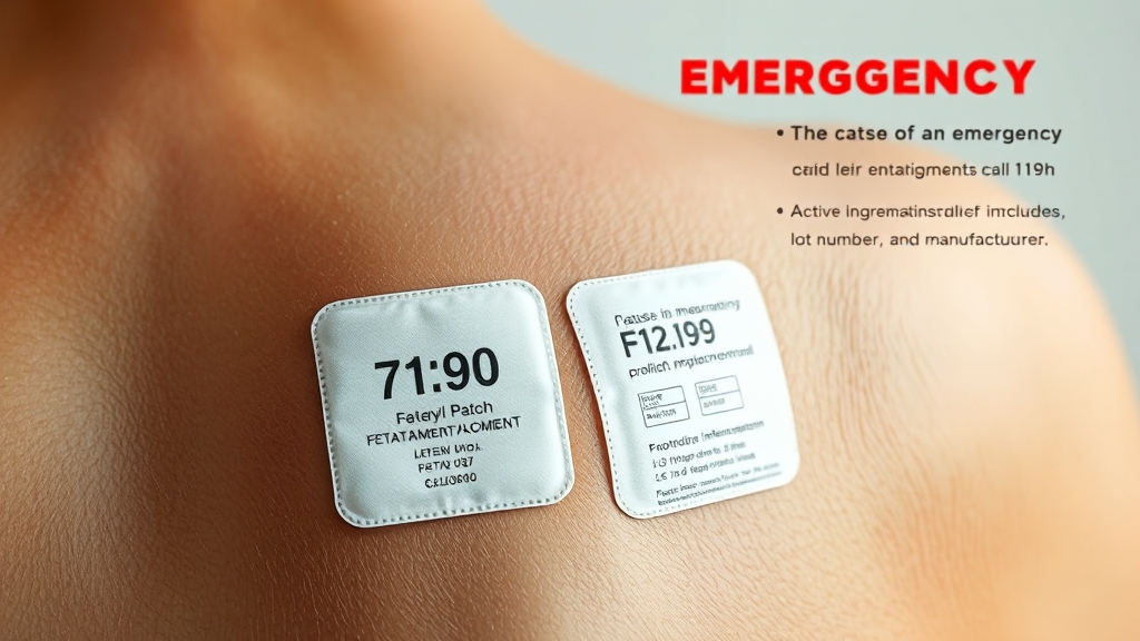 펜타닐 패치 사용법 및 응급 대처 (realistic 스타일)