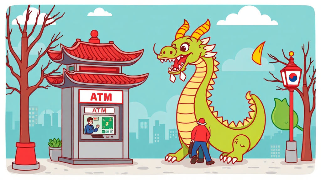 한국 내 은련카드 사용처 (cartoon 스타일)