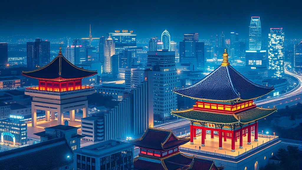 한국 시장의 도전과 기회 (realistic 스타일)