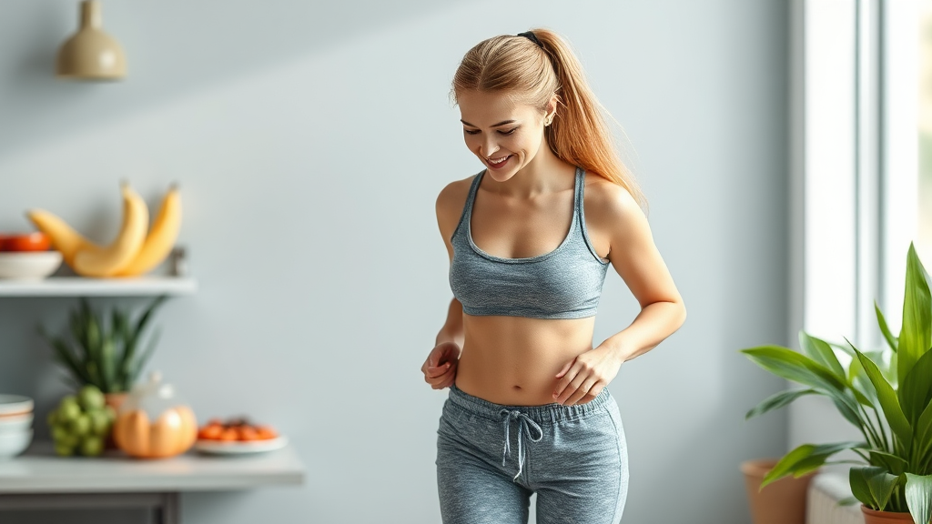 지속 가능한 체중 관리 방법 (realistic 스타일)