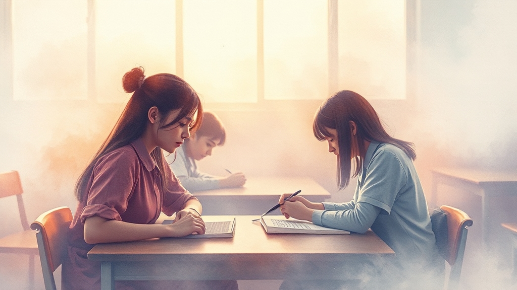 기숙학원, 비용은 얼마? (watercolor 스타일)