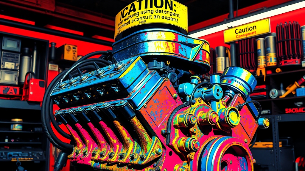 엔진세정제 사용 시 주의사항은? (popart 스타일)