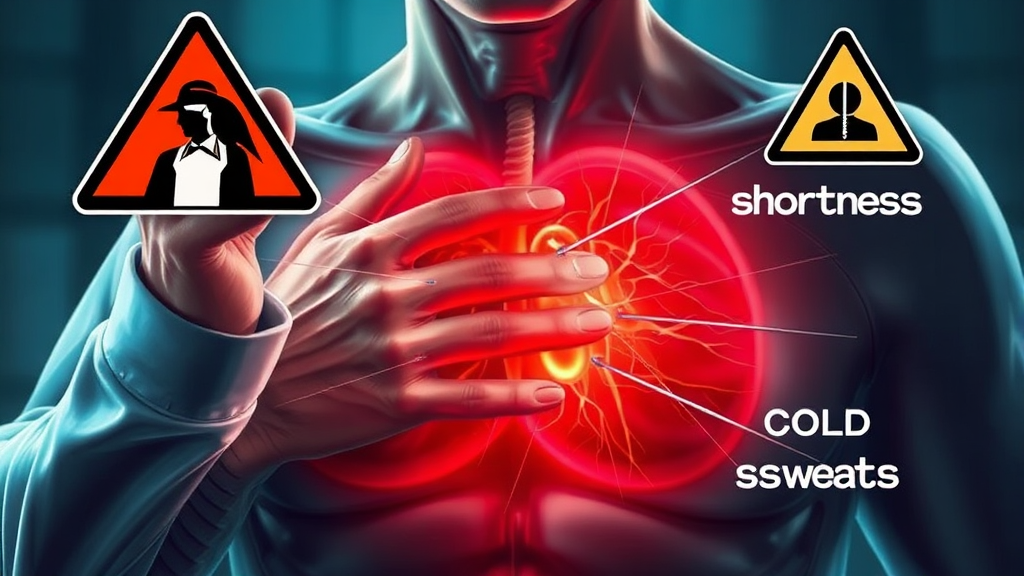 심근경색의 주요 증상, 놓치면 안 돼요! (realistic 스타일)