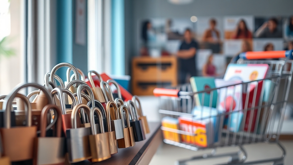 개인정보 보호 및 안전 쇼핑 (realistic 스타일)