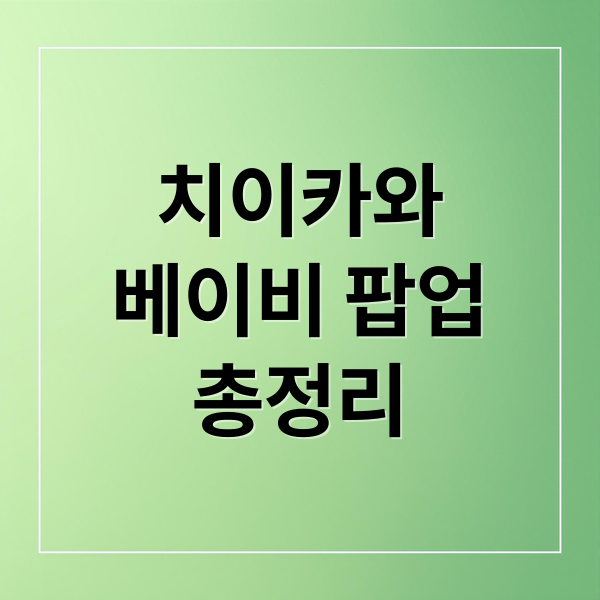 치이카와 베이비 팝업 총정리 (베이비 치이카와 팝업 스토어)