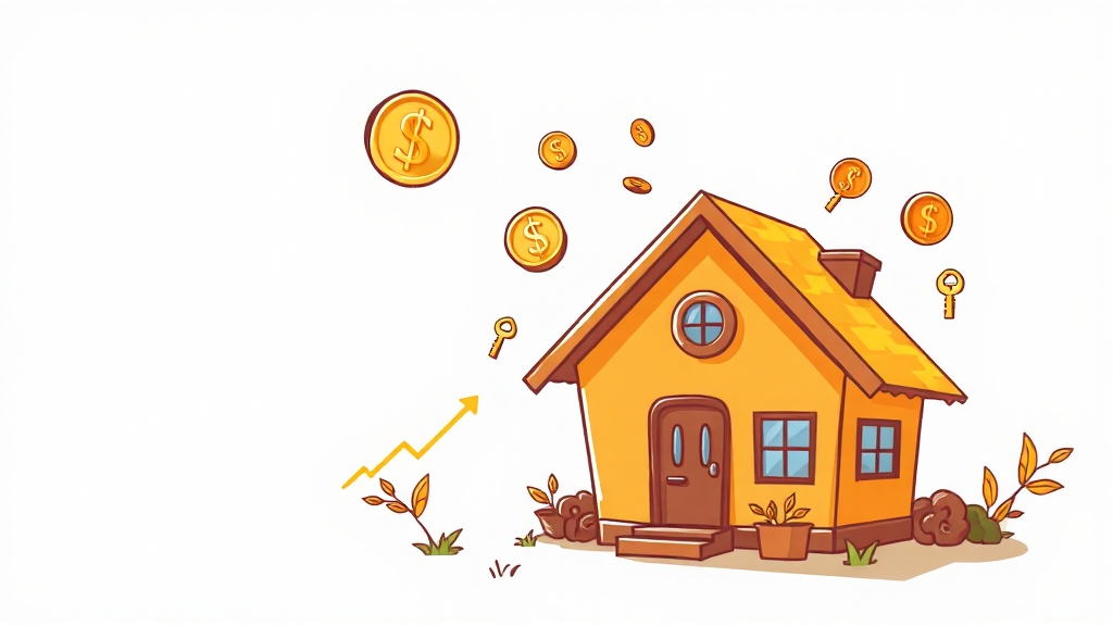 주택담보대출 종류 및 활용 (cartoon 스타일)