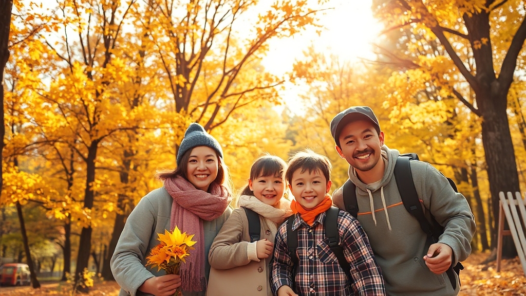 서울 주요 공원 단풍 현황 (남산, 서울숲 등) (realistic 스타일)