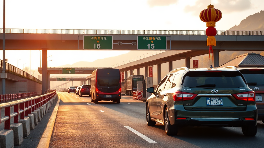 설 연휴 통행료 무료 혜택, 어떻게 적용될까? (realistic 스타일)