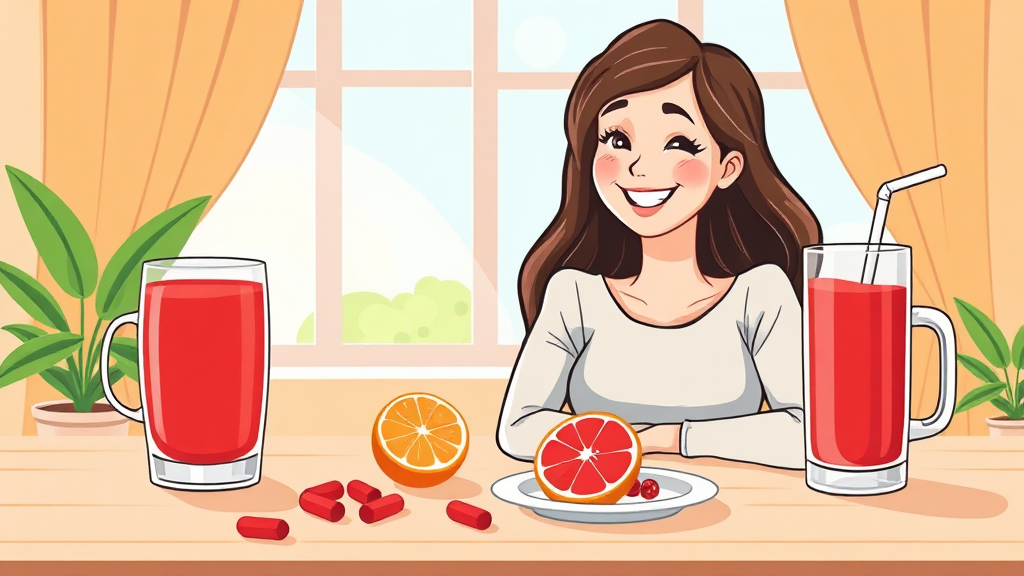 마이해빗 철분제 복용법 (cartoon 스타일)