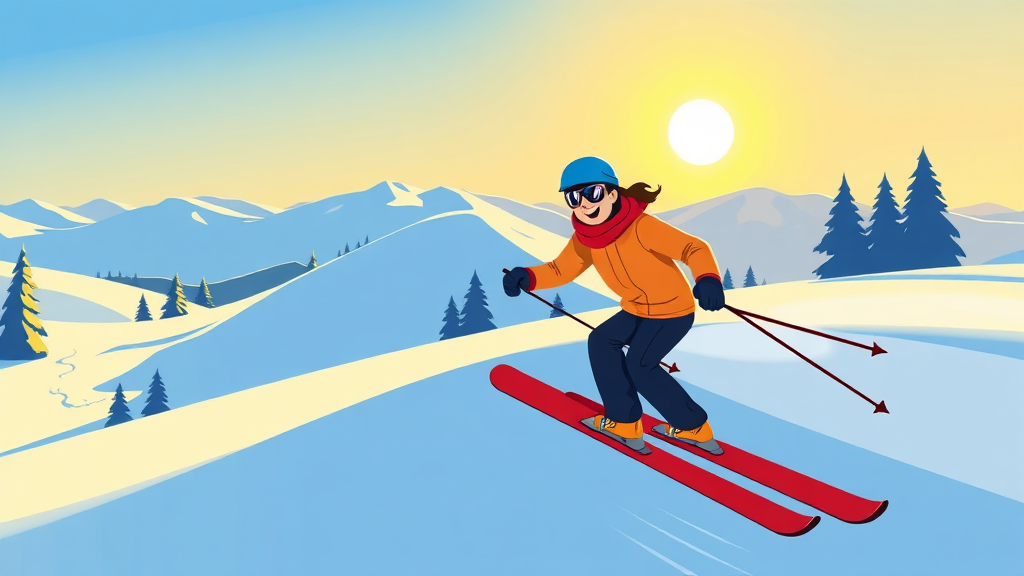 스키장 이용 팁 및 준비물 (cartoon 스타일)