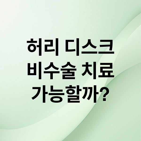 허리 디스크
비수술 치료
가능할까? (허리 디스크 비수술 치료)