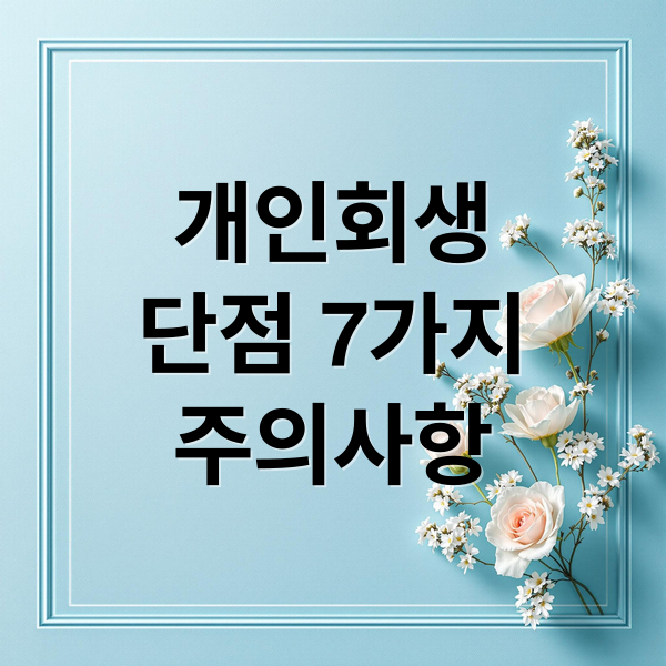 개인회생
단점 7가지
주의사항 (개인회생 단점 5가지)