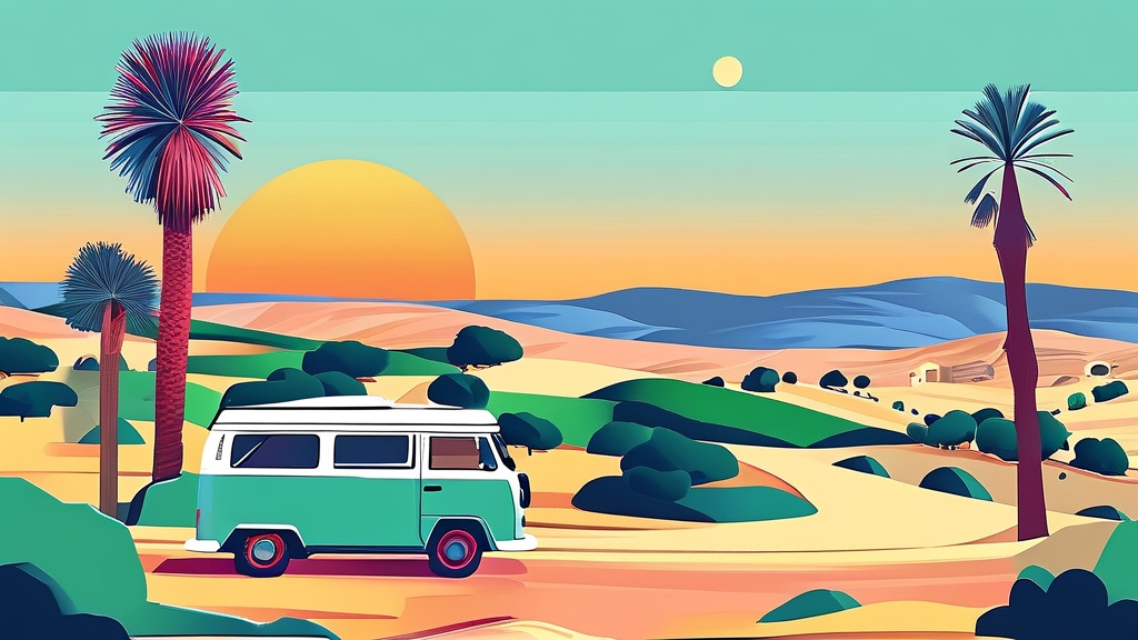 어디로 떠날까?: 숙소 이용 가능 지역 및 추천 여행지 (illustration 스타일)