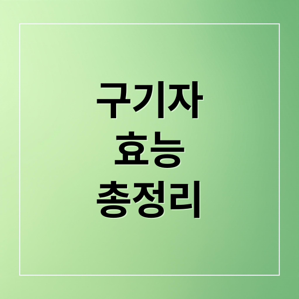구기자
효능
총정리 (구기자 효능 부작용)