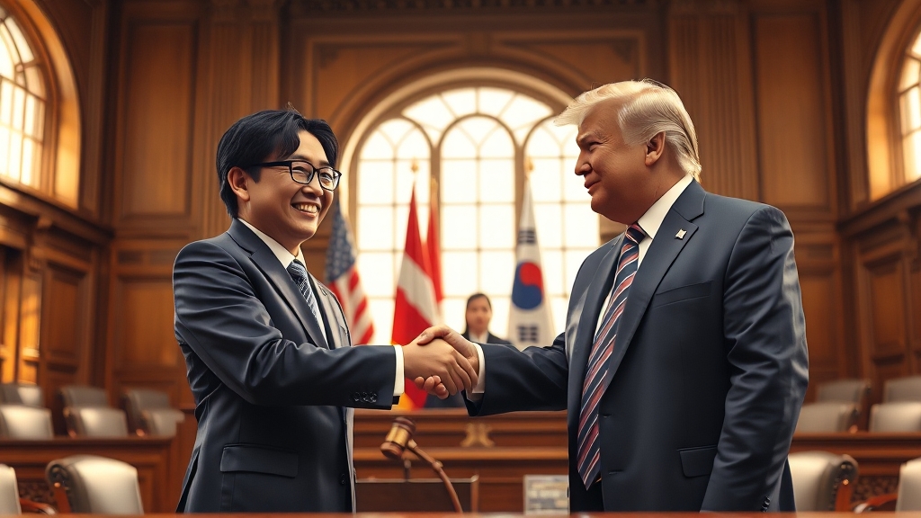 이재명 & 트럼프 첫 정상회담 (realistic 스타일)
