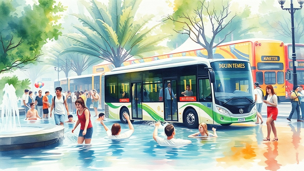 워터밤 2025 장소 & 교통 정보 (watercolor 스타일)