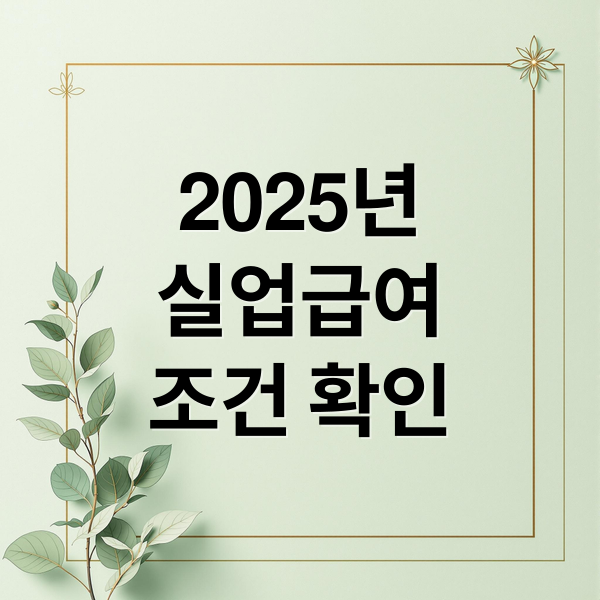 2025년
실업급여
조건 확인 (실업급여 조건 수급기간)