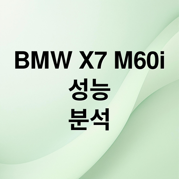 BMW X7 M60i
성능
분석 (BMW X7 M60i xDrive 가격 연비)