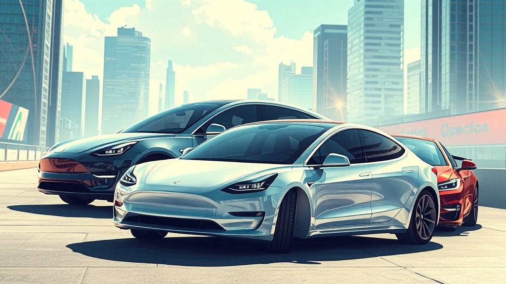 테슬라 모델별 특징 비교 (realistic 스타일)