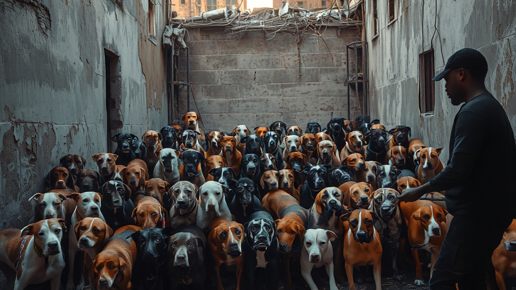 보호소 철거 위기: 왜? (realistic 스타일)