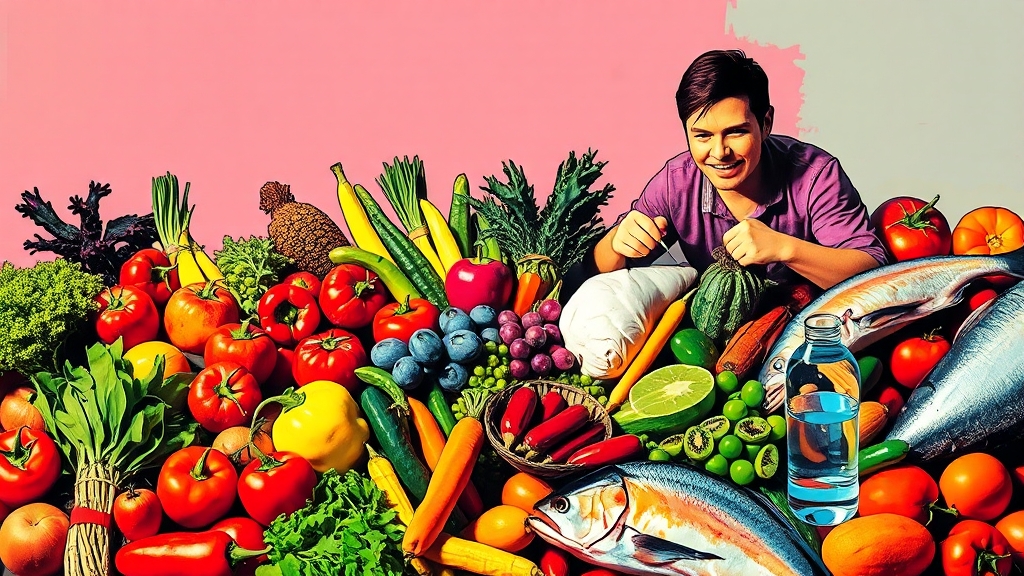 통풍 예방을 위한 식단 관리와 생활 습관 (popart 스타일)