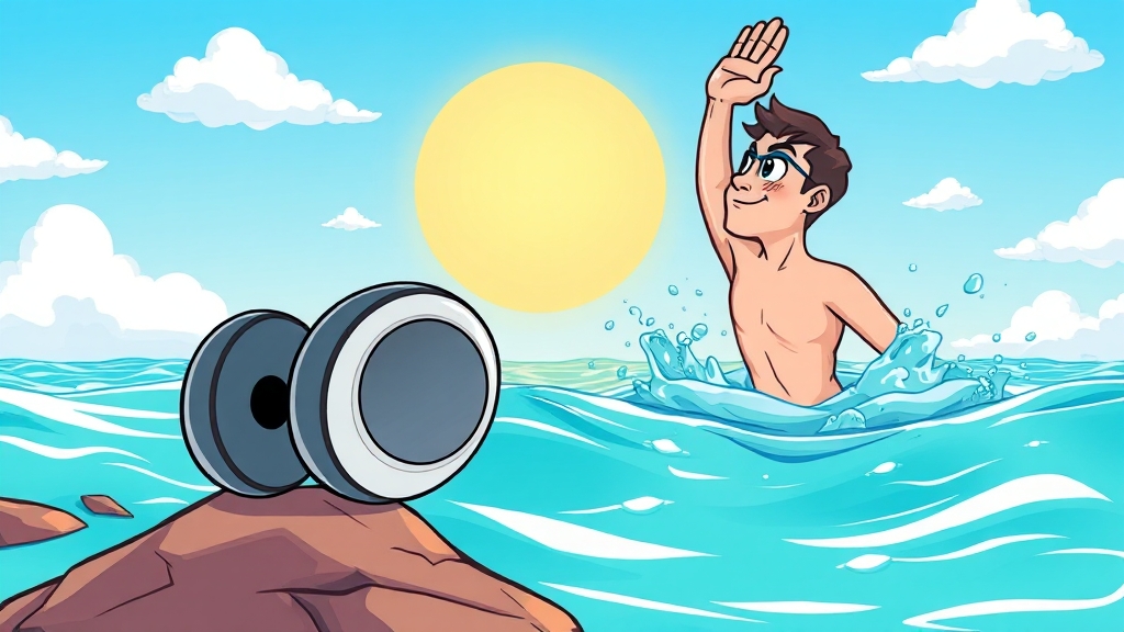 음질, 착용감, 방수 기능 비교 (cartoon 스타일)