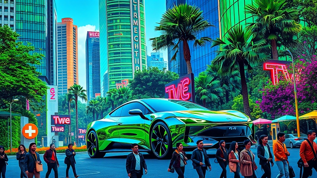 2025년 전기차 시장 전망 (popart 스타일)