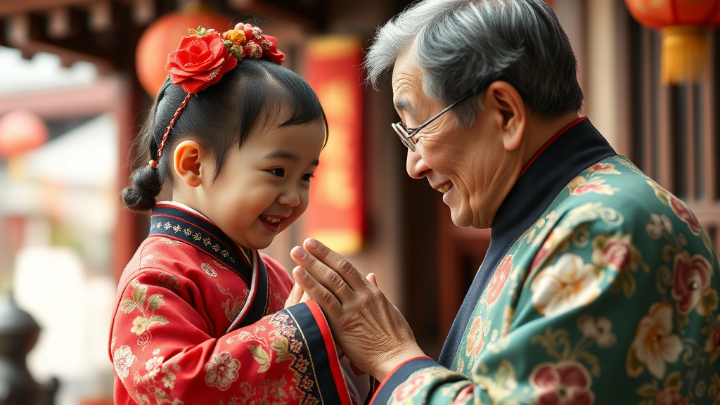 친척 및 어르신께 드리는 공경의 인사 (realistic 스타일)