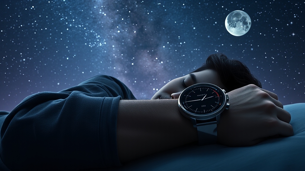 워치 수면 측정 원리 (realistic 스타일)