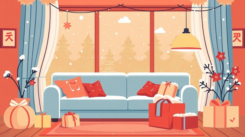 겨울 쇼핑 전략: 득템 기회 포착 (illustration 스타일)