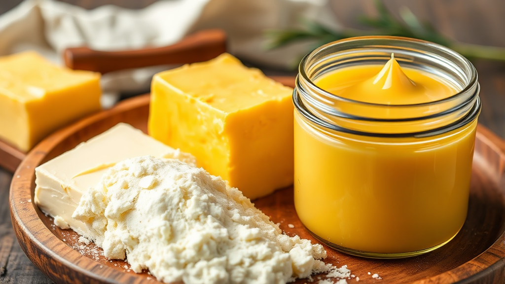 버터 vs 기버터 vs 마가린 (realistic 스타일)