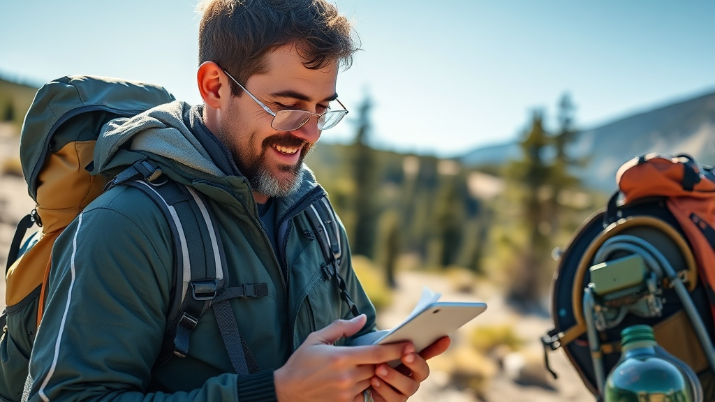 등산 전 필수 체크리스트: 준비물, 교통, 날씨 정보 (realistic 스타일)