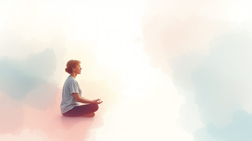 트라우마 경험과 심리적 회복: 명상을 통한 단계별 접근 (watercolor 스타일)