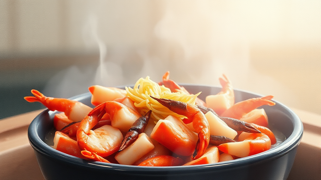 맛집 재료 및 조리 과정 (watercolor 스타일)