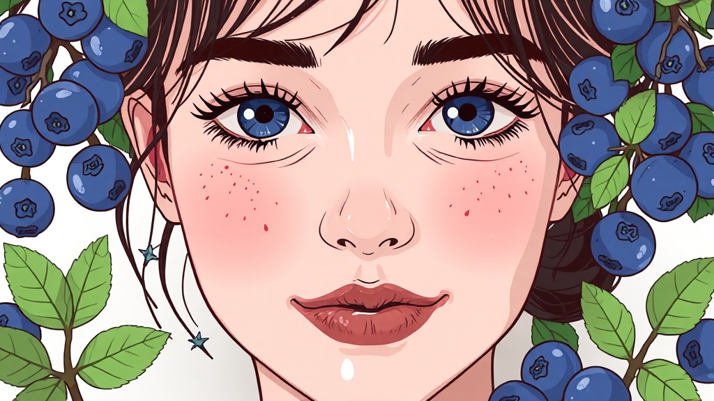 블루베리 섭취 시 주의사항 (illustration 스타일)