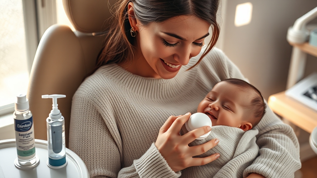 산후 치과 방문 시기 및 치료 (realistic 스타일)