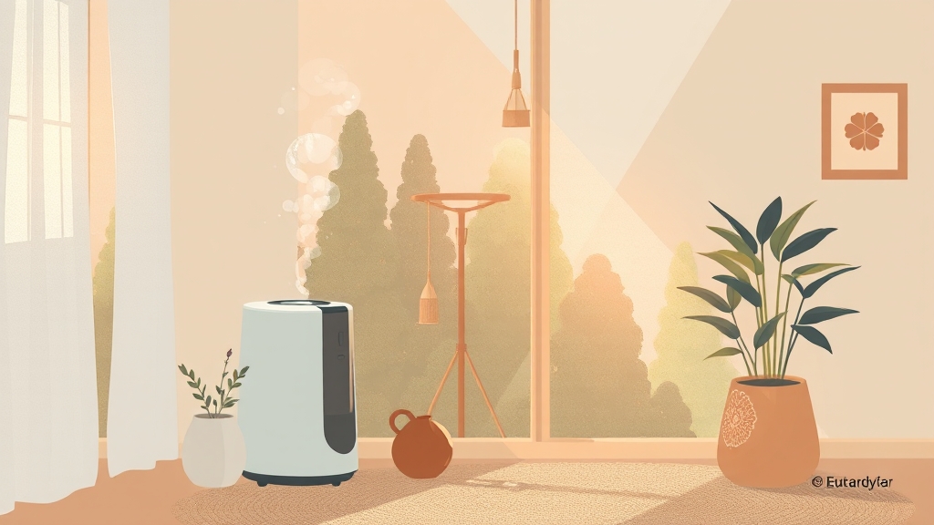 촉촉하게! 실내 환경 관리 (illustration 스타일)