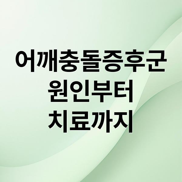 어깨충돌증후군에 대한 모든 것